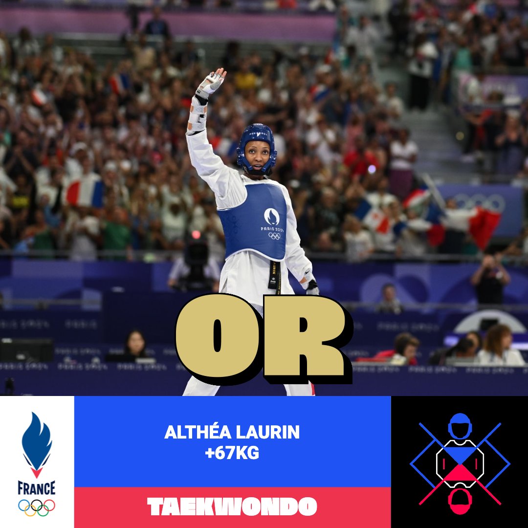 A JAMAIS LA PREMIÈRE 🥇

Althéa Laurin devient la première championne olympique française de l'histoire, À LA MAISON ✨

#AllezLesBleus #Paris2024