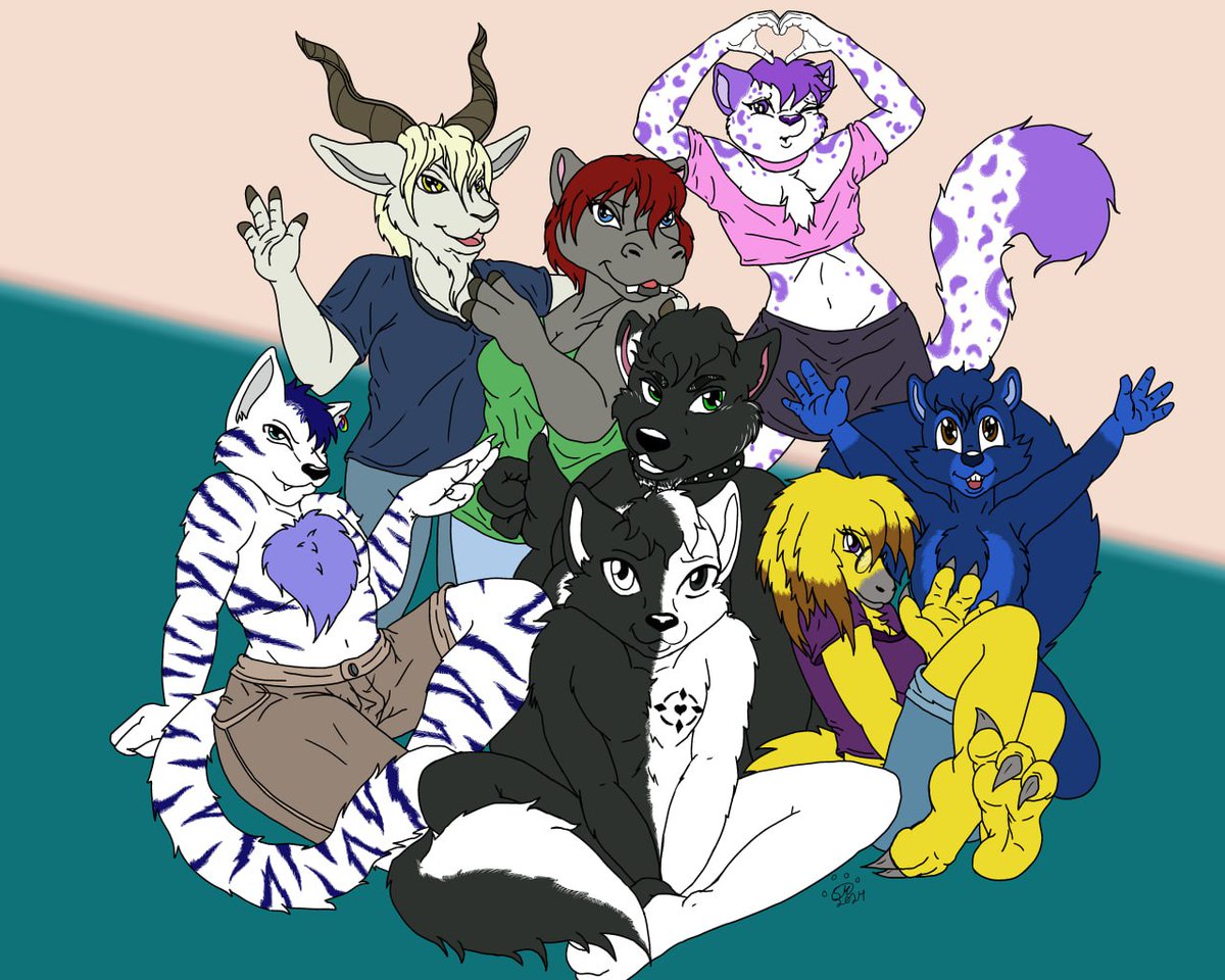 Serenakitty0's tweet photo. i Drew this piece for my closest friends to let them know i love you all and miss you!

i think about you guys all the time. i hope you enjoy this gift piece. i've been working on it since i moved and just now finished it https://t.co/jcEyhR1foV