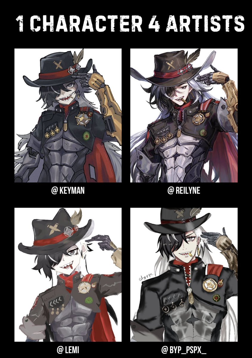 KeymanLH's tweet image. 1 character 4 artists challenge 
#HonkaiStarRail #HonkaiStarRailth #Honkai_Star_Rail #honkaistarrailfanart #Boothill