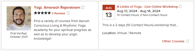 ryausa's tweet photo. Learn 8 Limbs of Yoga &amp; How to implement the practice in your daily Yoga classes by enrolling in this 2 days workshop hosted by our founder Yogi. Amaresh Rajaratnam. Learn more at: https://t.co/abY26iPaOf

#YACEP #Yoga #EightLimbsofYoga #YogaWorkshop #OnlineYoga https://t.co/oRLiJfNyrU