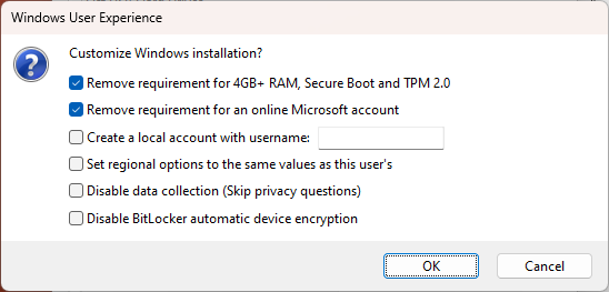 Rufus is a long-running, famous tool that can now download Windows ISO's and customize them for you before writing to a USB stick. (Click the arrow to the right of SELECT to DOWNLOAD). Literally nothing you need to remember. rufus.ie/en/