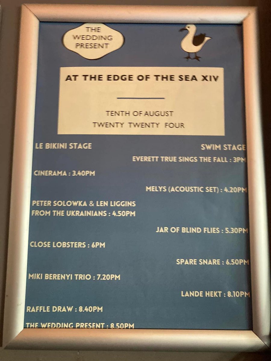 Top day in Brighton playing  <a href="/weddingpresent/">David Gedge</a> At The Edge of the Sea. Lovely to meet you <a href="/CloseLobsters/">Close Lobsters</a> and <a href="/berenyi_miki/">Miki Berenyi</a>