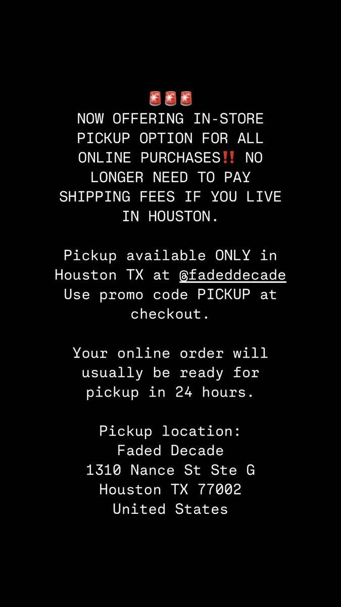 NOW OFFERING PICKUP OPTION FOR ALL ONLINE ORDERS‼️ PICKUP ONLY AVAILABLE IN HOUSTON 🔩

READ BELOW FOR MORE INFORMATION
