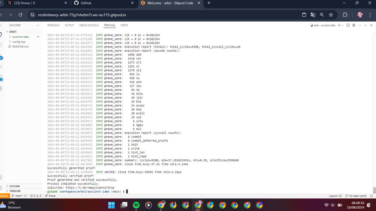 rockinbeery's tweet photo. I’ve successfully generated and verified the SP1 proof with @SuccinctLabs Proud to see everything work smoothly https://t.co/oRWjOJw6Ly