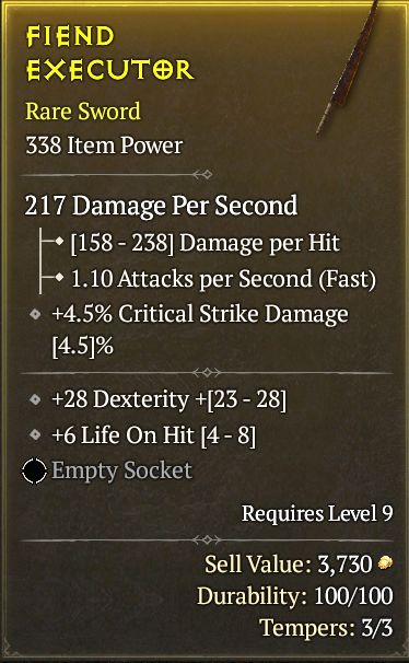 Randomdolf's tweet photo. @Diablo #DiabloIV  

why is this type of 1H Sword weapon transmog still not unlockable? this has been an issue since release... will we have to keep being disappointed at every update :( https://t.co/A2o9jliNUb