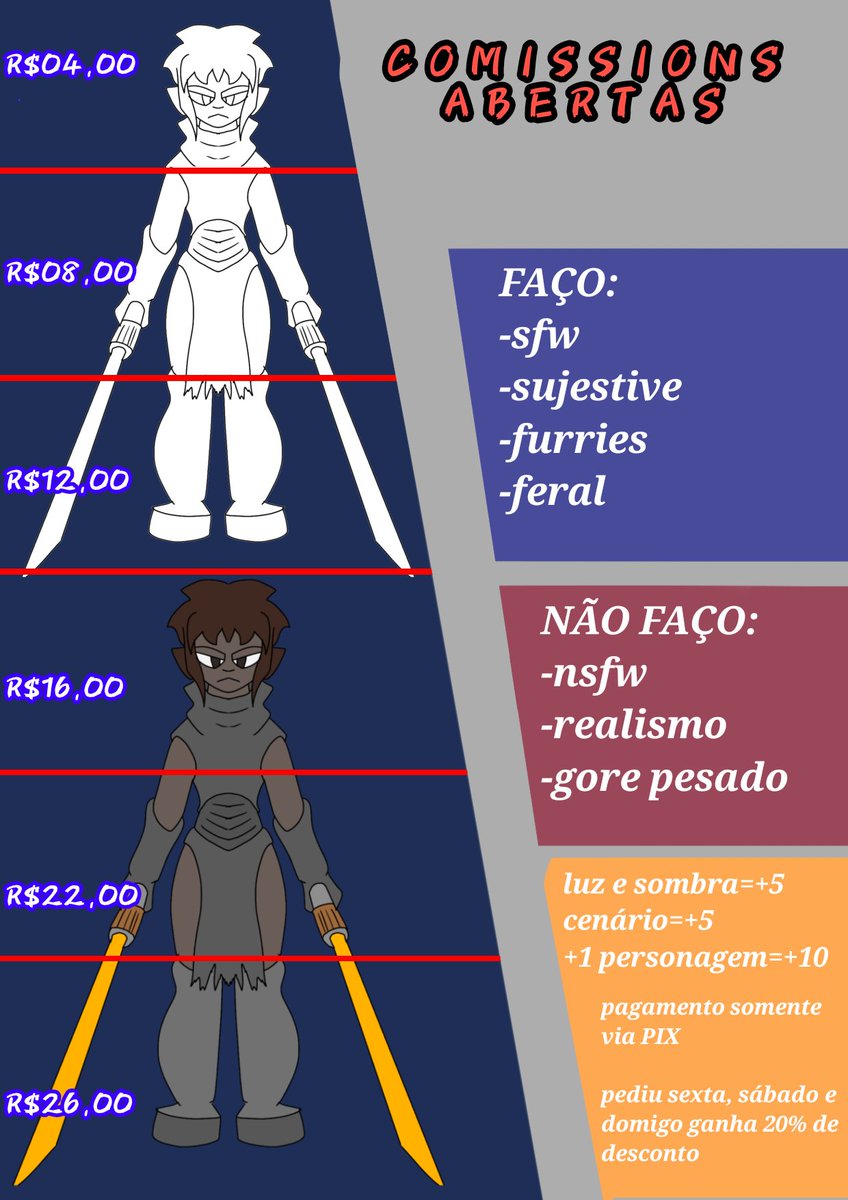 Pyotr4_pedr0's tweet photo. Lembrando galera, que minhas comissions estão abertas
É se vocês comprarem hoje vocês vão ganhar 20% de desconto em qualquer pedido
Aproveitem pode ser que a qualquer momento eu desative a promoção;)
(❤+🔃+💬+➕=Eu feliz😁)
#comission #comissionopem #comissionart https://t.co/RWFQHAFUFG