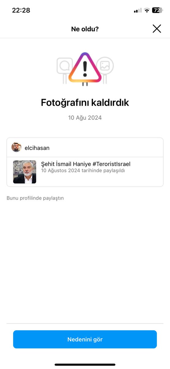 bambuhaber's tweet photo. #SONDAKİKA

İnstagram yine haneyi paylaşımını kaldırdı. https://t.co/ccP0W4I8qZ