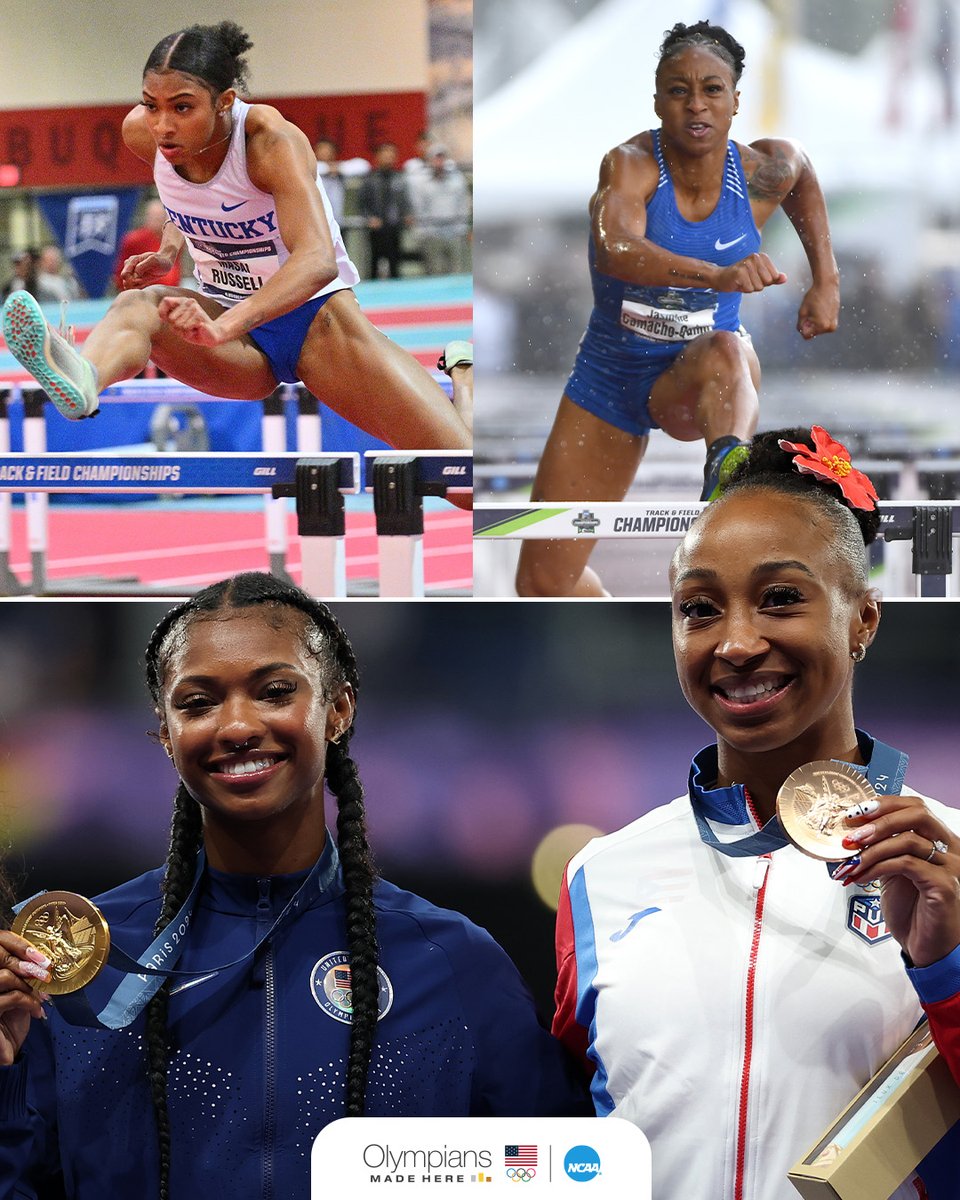 From <a href="/KentuckyTrack/">UK Track & Field</a> ➡️ #ParisOlympics podium! 👏

🏃‍♀️ 100m hurdles
🥇 <a href="/masai_russell/">Masai Russell OLY ✨</a>
🥈 <a href="/JCamachoQuinn/">Jasmine Camacho-Quinn</a>

#OlympiansMadeHere x <a href="/NCAATrackField/">NCAA Track & Field</a>