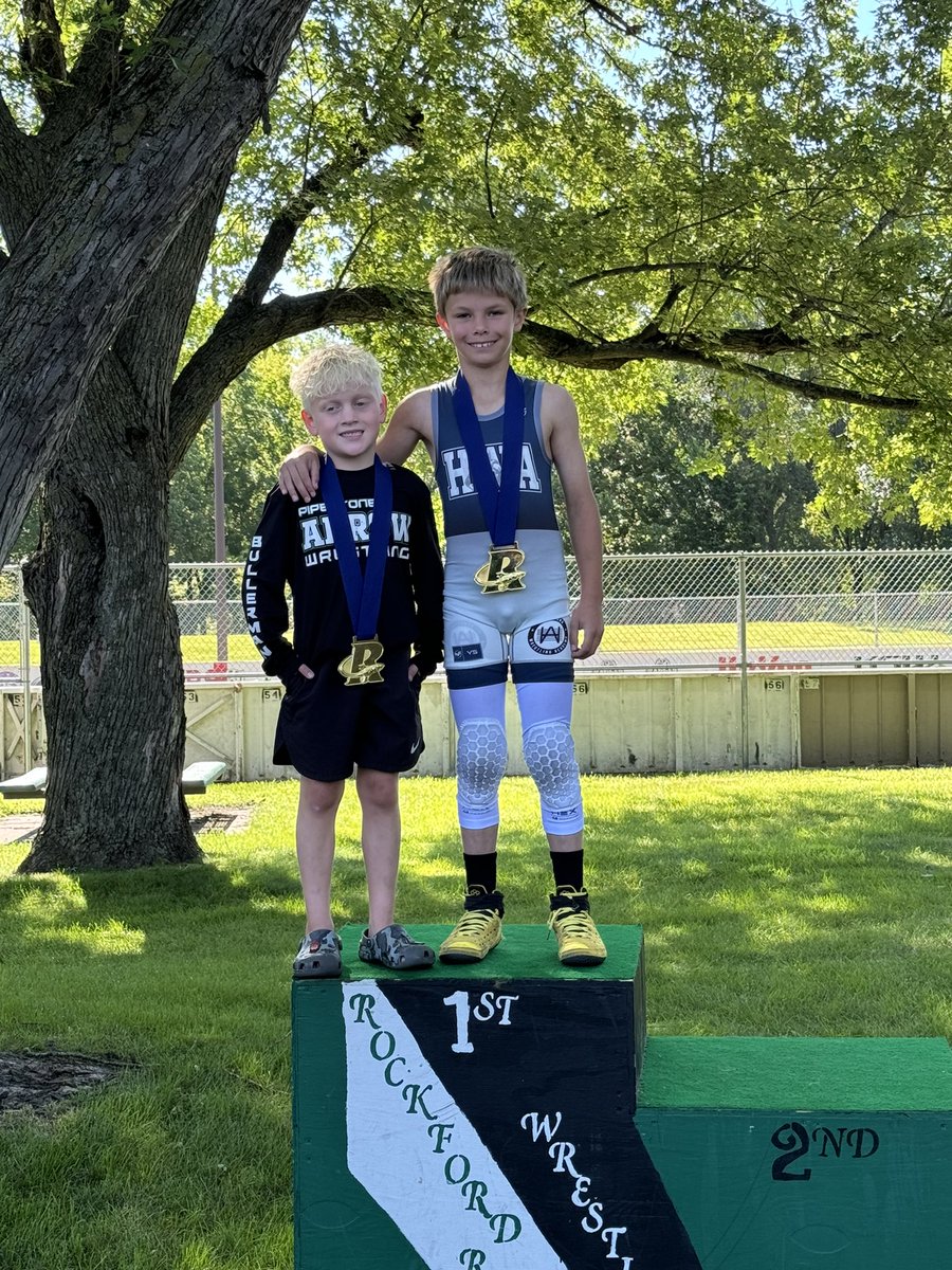 A couple of HWA wrestlers got after it in Rockford,MN today. Nice job Crew and Boeden 🥇