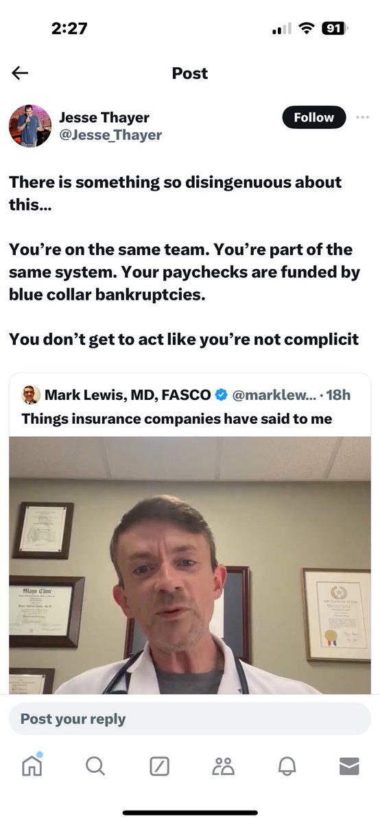 This right here 👇🏻 is far and away the greatest trick the insurance companies have pulled: 

redirecting the ire of their understandably upset paying customers to the medical professionals who are burning out trying to navigate a deliberately obstructive, profit-first system