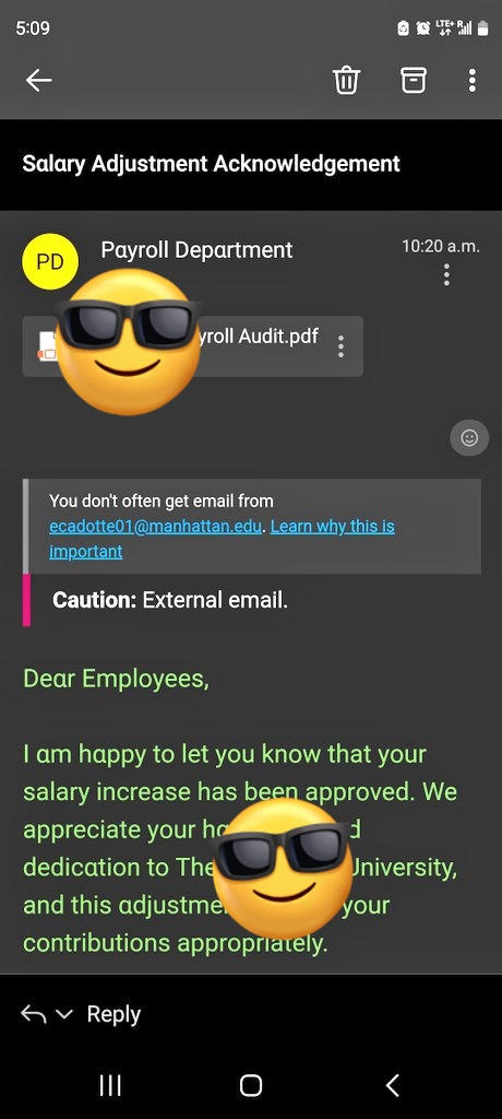 muchadoaboutfes's tweet photo. Phishing emails about raises are the one internet scam that will trap savvy millenials https://t.co/C25vwbNM5j