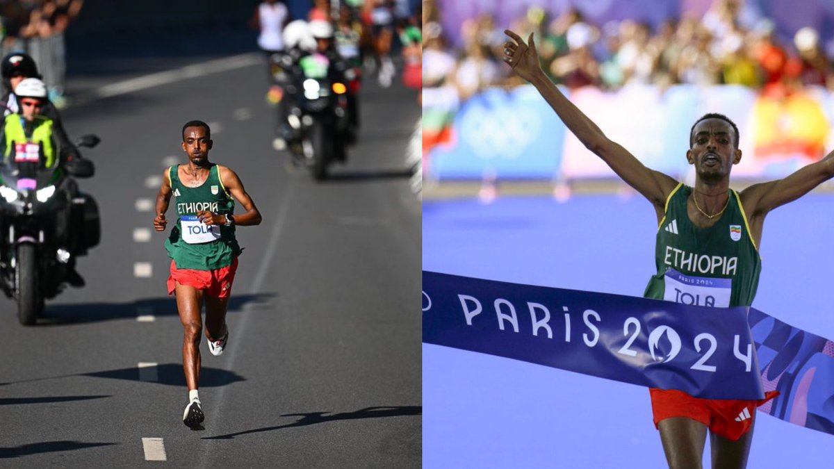 AmericaEthiopia's tweet photo. The American Ethiopian Public Affairs Committee (AEPAC) congratulates Tamirat Tola on his record-breaking victory at the Paris Olympics. Another monumental achievement for Ethiopia, a proud and ancient nation in world marathons. 🇪🇹🥇

https://t.co/kNSQnSYJa0

#AEPAC #Ethiopia #ParisOlympics #TamiratTola #ProudMoment #MarathonChampion