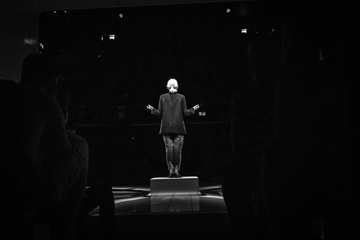 'She smiles a big, genuine smile into the darkness.'
#PPTOnStage