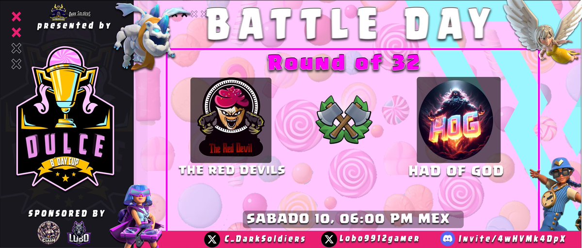Hoy Octavo día del  Gran Torneo B-Day Cup.
Primera Guerra ¡No se lo pierdan por el canal! twitch.tv/the_lobo_game 

@C_DarkSoldiers 
<a href="/Dulce_0202/">Dulce</a> 
<a href="/lobo9912gamer/">the_lobo_game</a>