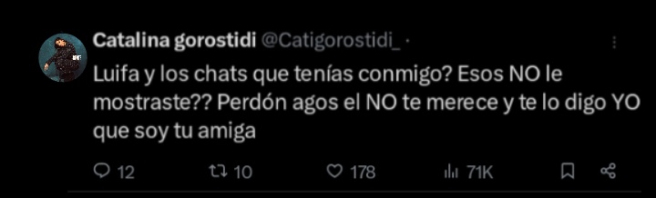 [AHORA] 🚨 ULTIMO MOMENTO 

Catalina subió esto hace un momento y luego lo borro rápido... Indicando que tiene chats con Luifa La actual pareja de Agostina de #GranHermano que hace poco le encontro chats con alguien más 👀🫣 #LAM 

<a href="/Agosmona1/">Agosmona</a> ojo con las amistades que tenés