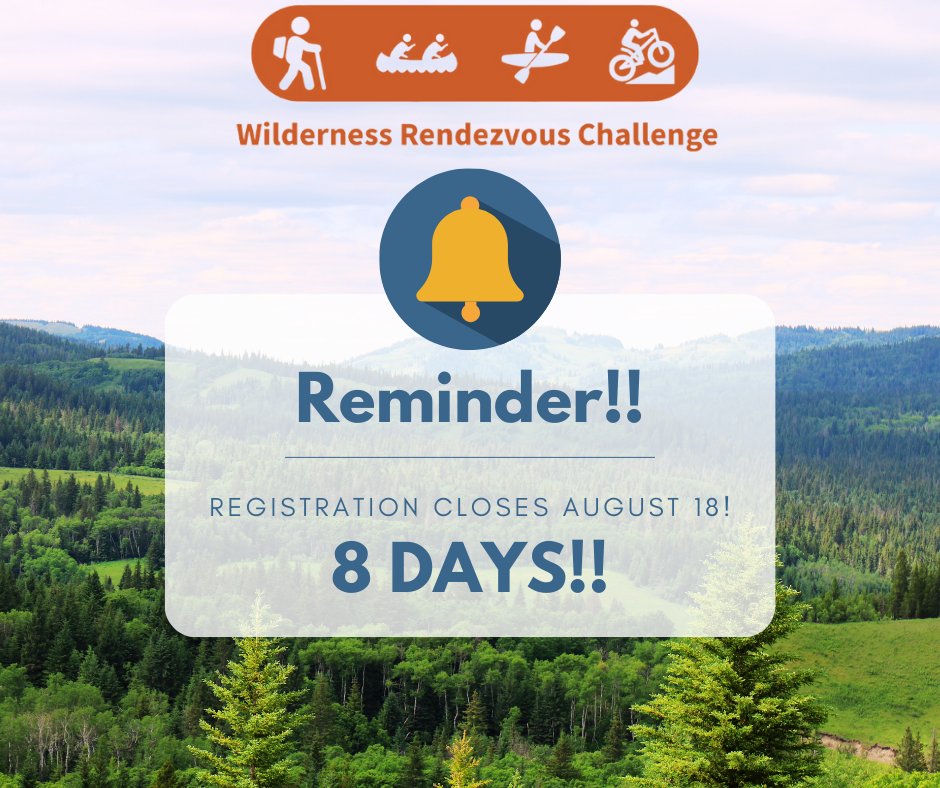 8 DAYS LEFT!!! REGISTER NOW! 
Where will your adventure take you? City parks, provincial parks, or national parks—anywhere is fair game! Just make sure it’s safe and fun.  
wrscoutcamp.ca/wilderness-ren…
#wrchallenge #scoutscanada