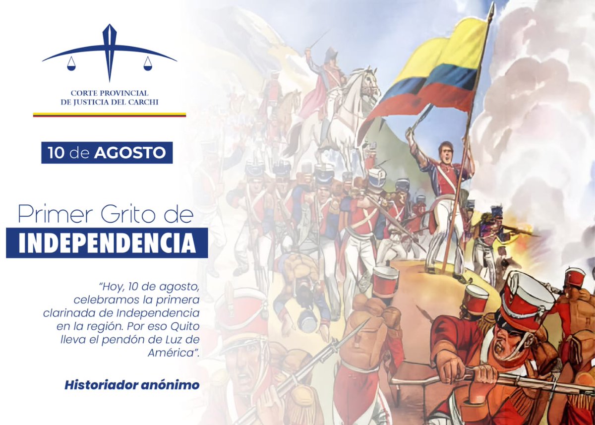 🇪🇨 #10DeAgosto | Hoy se conmemora el #PrimerGritoDeIndependencia. La
<a href="/CorteCarchi/">Corte Provincial de Justicia de Carchi</a> rinde homenaje a los próceres que forjaron el camino hacia la libertad.