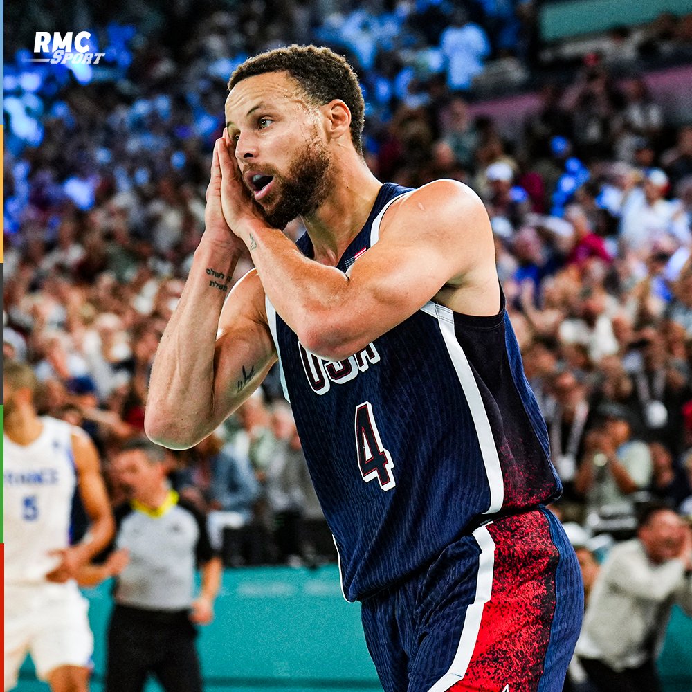 RMCsport's tweet photo. 👑 Il faut l'admettre, cet homme a été stratosphérique ! #StephenCurry #Paris2024 

📸 Jesse D. Garrabrant / NBAE / Getty Images via AFP https://t.co/EzMSqoA5oy