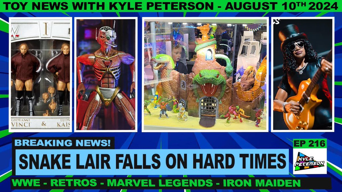 sirpaul64's tweet photo. Toy News For The Week of August 4th 2024! HOLD THE SNAKES! https://t.co/rlWPuElGUk #toys #toynews #actionfigures #mattel #Scratchthatfigureitch #hasbro #neca #mattel #heman #snakelair #wrestling #wwe #aew #elitesquad #toystagram #wrestlingfigures #sdcc #ironmaiden https://t.co/NH3XbToaXk