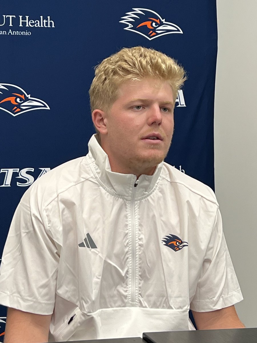 QB Eddie Lee Marburger at UTSA media day. Marburger says he enjoys the competition for the starting QB role and never thought of leaving because “UTSA is home”