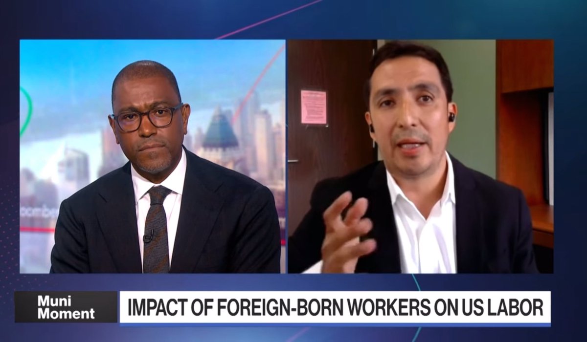 Big thanks to <a href="/RomaineBostick/">Romaine Bostick</a> from <a href="/BloombergTV/">Bloomberg TV</a> for inviting me to talk about foreign-born workers in the Fed’s Ninth District.  

minneapolisfed.org/article/2024/t…