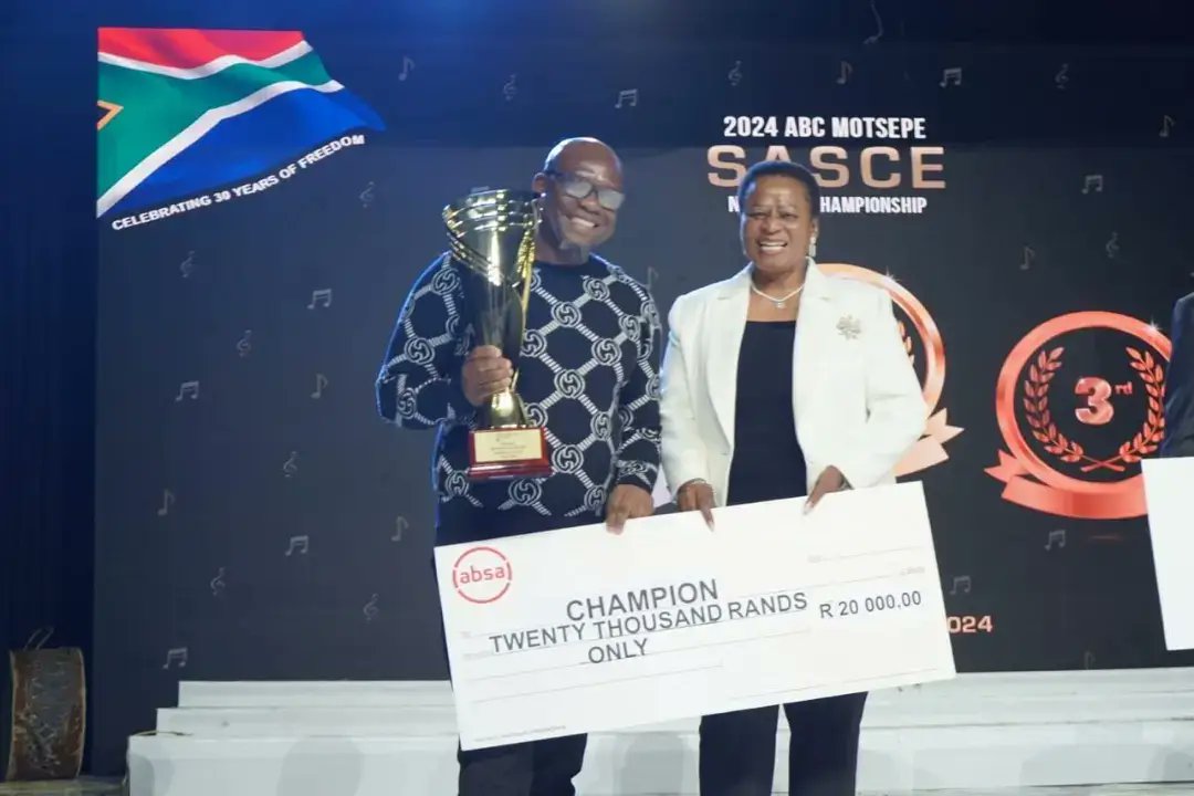 DBE_KZN's tweet photo. 2024 ABC MOTSEPE SASCE NATIONAL CHAMPIONS

DAY 4 RESULTS
Mezzo -Soprano / Alto Solo
Position1
Kwapata High School, uMgungundlovu District

Bass -Solo
Position1 
Empangeni High School, King Cetshwayo District

Septet
Position 1
Empangeni  High School, King Cetshwayo

Mixed  Choirs ( AFRICAN)
Position1
Empangeni High School