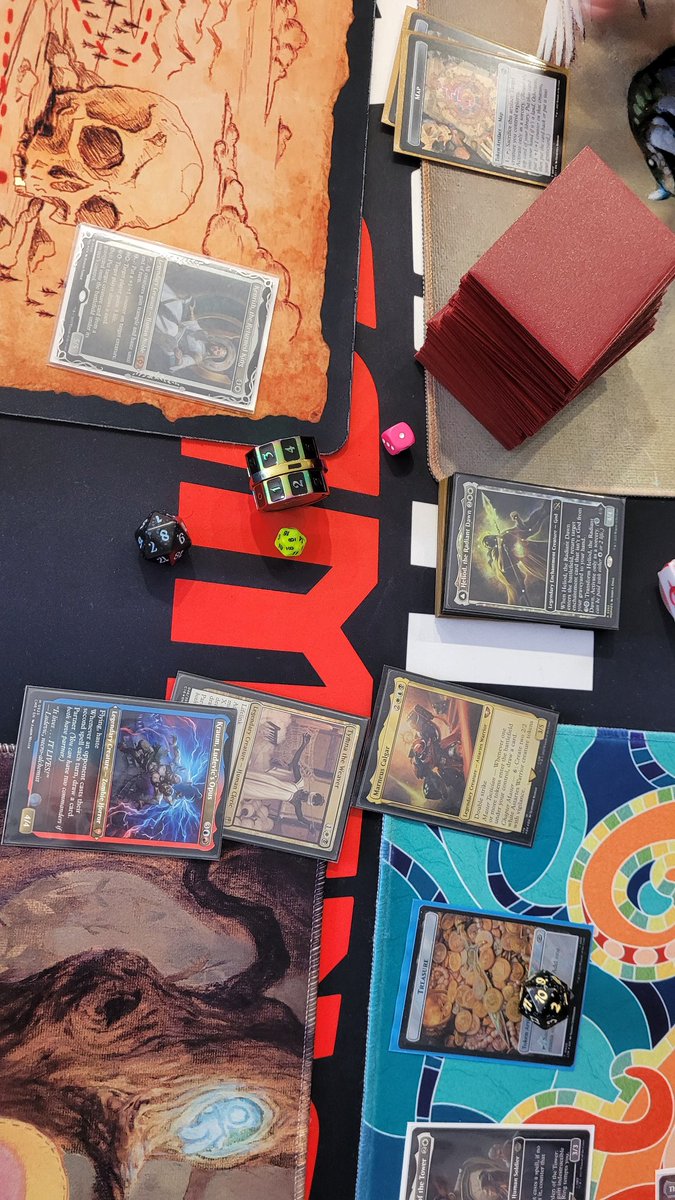 IM_casting_OKo's tweet photo. Seat 4. Kenny won. 0-2-1. T2 Kraum and Fish. Many wheels happened. Kenny extracted a promise from Marneus and I to not win on our turns in order to counter Heliod. Untapped and Dockside combo'd. https://t.co/7RVU5WcbPy