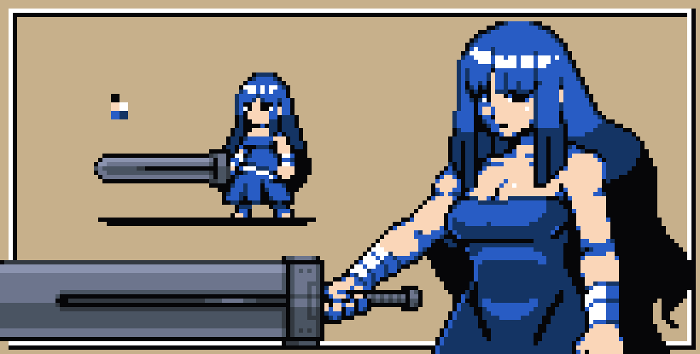 Girls love Greatswords
#Pixelart #Aseprite