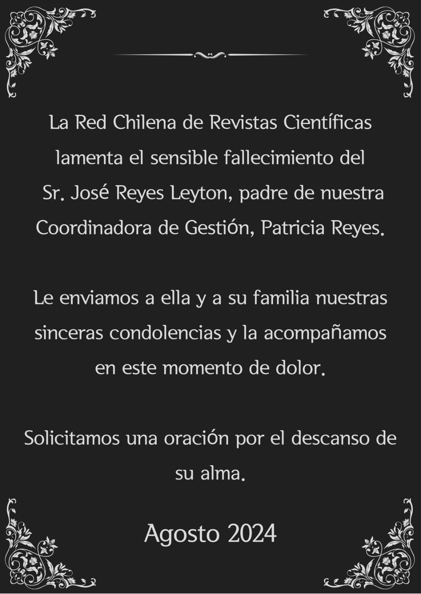 Nos adherimos al sentir de nuestra querida colaboradora, Dra. Patricia Reyes de la Universidad de Valparaíso - Chile.