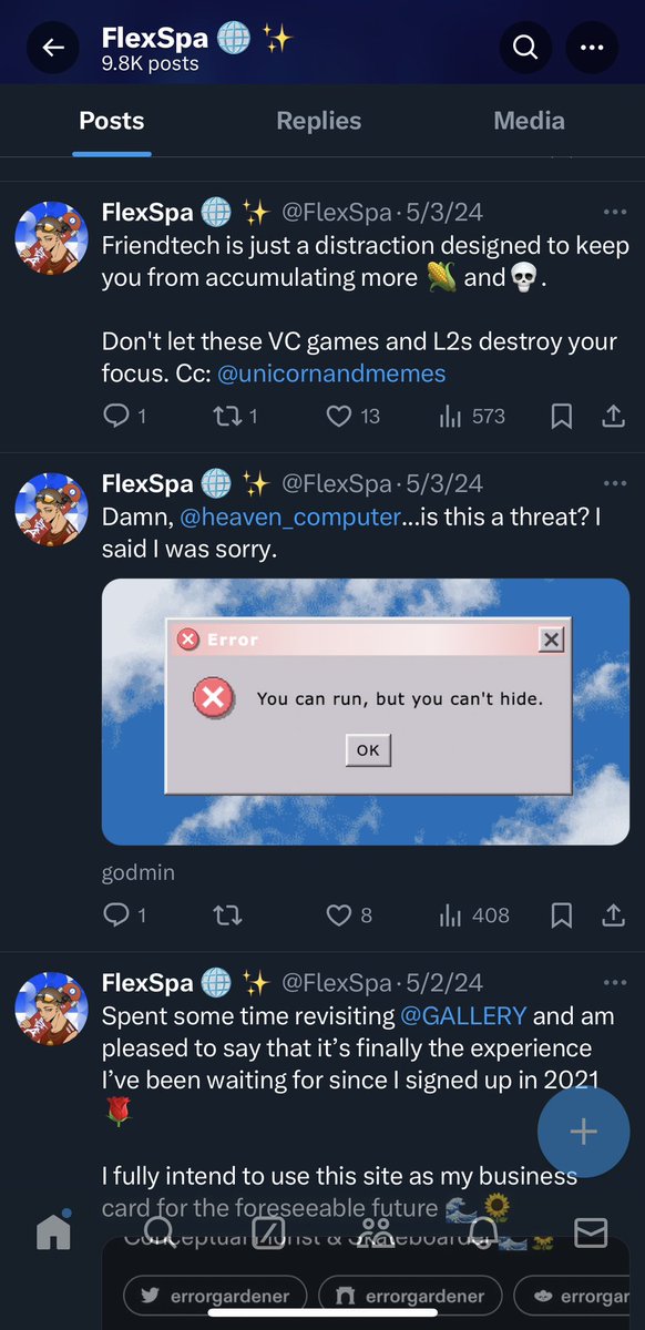 literally the actual Errorgardener tweet media