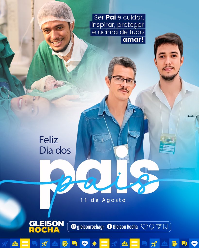 GleisonRochaGr_'s tweet photo. Hoje é um dia muito especial, meu primeiro Dia dos Pais após o nascimento do meu filho. Quero agradecer a Deus por essa bênção. Também quero agradecer ao meu pai por ser um pai tão especial; agradeço por todos os exemplos e ensinamentos. https://t.co/Xbp83YxD1l