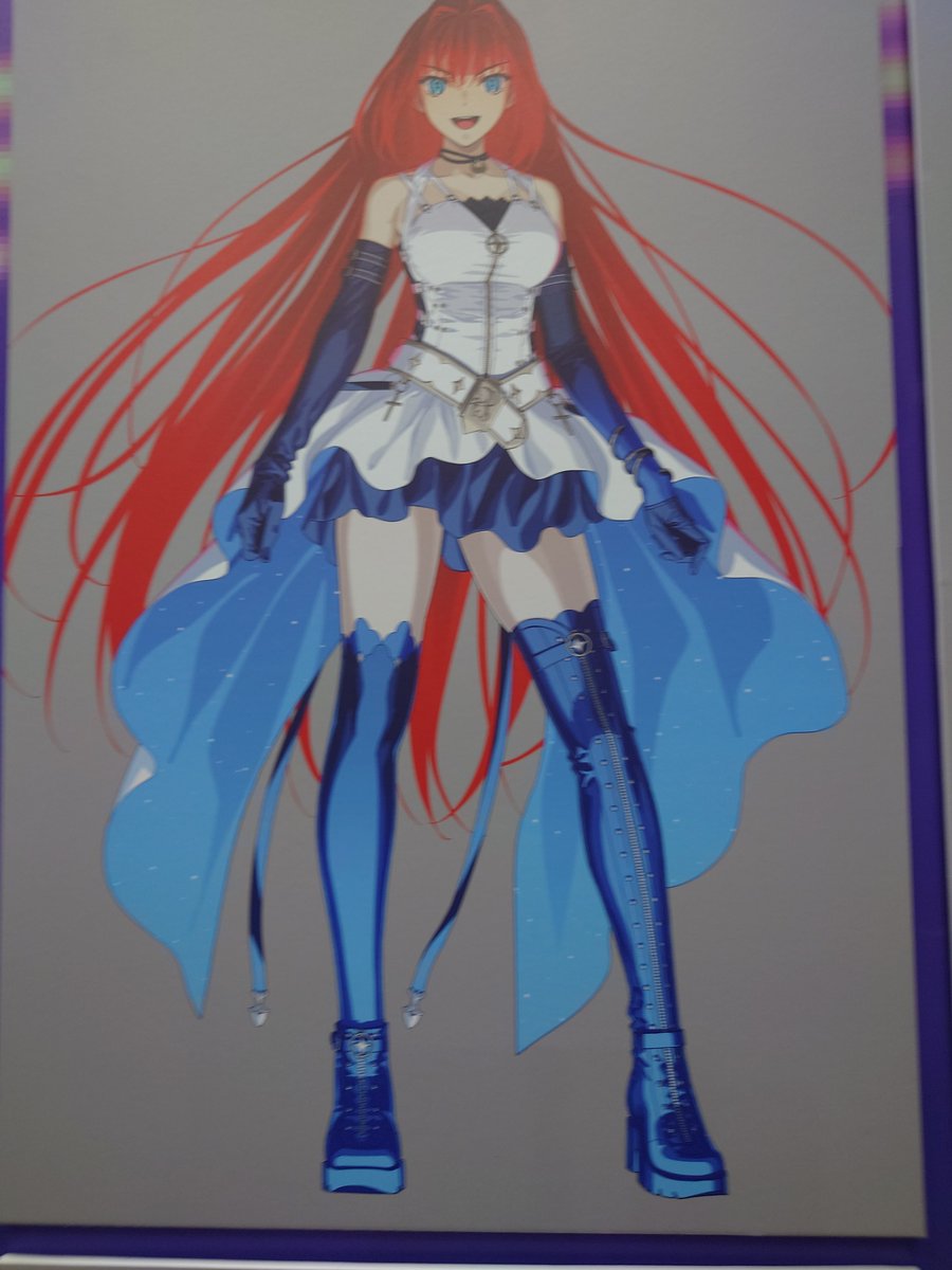 TYPE-MOONブースのまほよコラボ展示。蒼崎青子の衣装設定画と宝具の