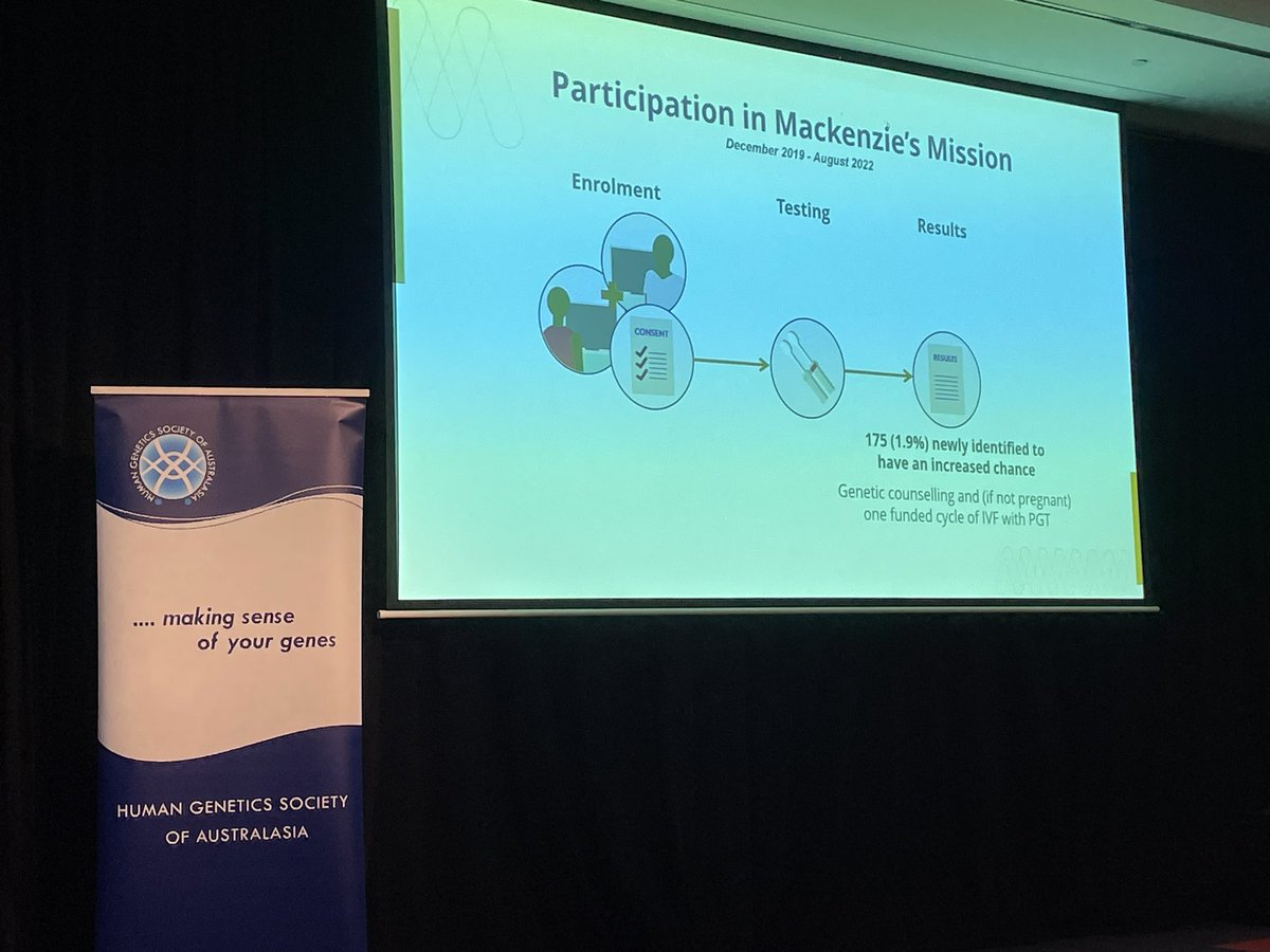 A/Prof Belinda Dawson (McClaren) (@drbelindadawson) on Twitter photo When we offer reproductive carrier screening, what are the outcomes? How do people use the information and what decisions do they make? Erin Tutty from <a href="/MCRI_for_kids/">Murdoch Children's Research Institute (MCRI)</a> and <a href="/AusGenomics/">Australian Genomics</a> reports on the Mackenzieโs mission study at #hgsa2024 When we offer reproductive carrier screening, what are the outcomes? How do people use the information and what decisions do they make? Erin Tutty from <a href="/MCRI_for_kids/">Murdoch Children's Research Institute (MCRI)</a> and <a href="/AusGenomics/">Australian Genomics</a> reports on the Mackenzieโs mission study at #hgsa2024
