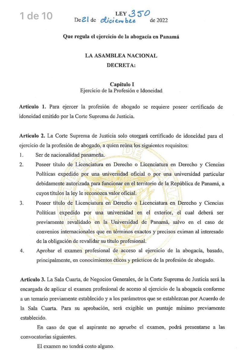 #Panama #Corte Suprema de Justicia declara que no es inconstitucional el requisito de aprobar #examen profesional de acceso al ejercicio de la #abogacía.