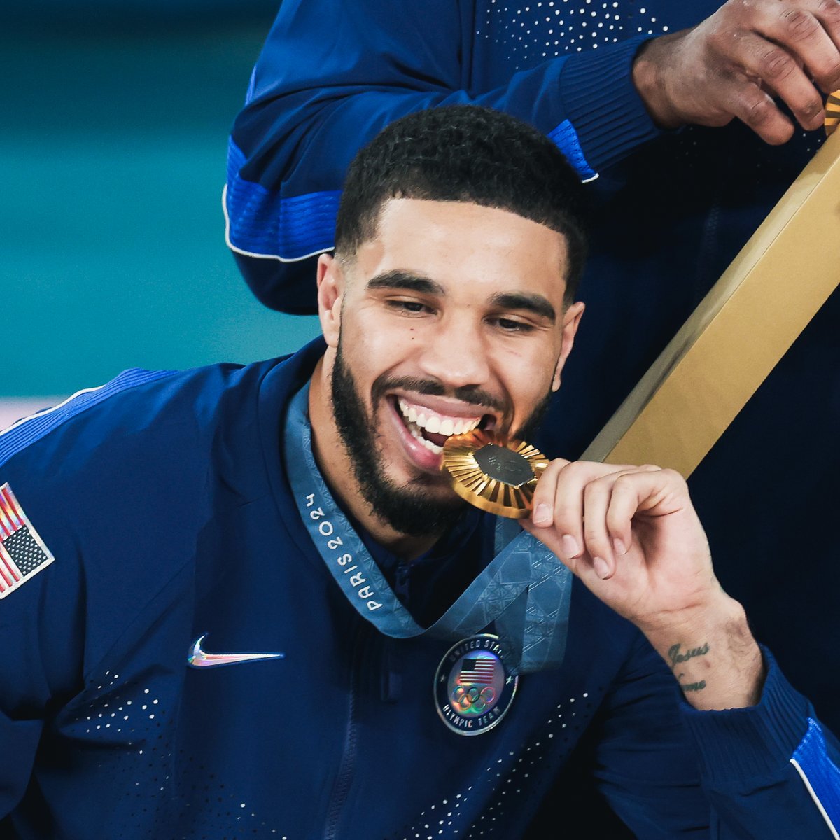 Jayson Tatum joins Michael Jordan and LeBron James as the only players to make All-NBA First Team, win the title and win a gold medal all in the same year 👀