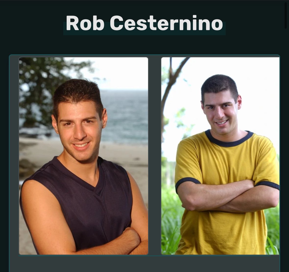 TJLatham_'s tweet photo. Why am I just now finding out Rob was on survivor twice😭

#B26 https://t.co/iCWLMpolmV