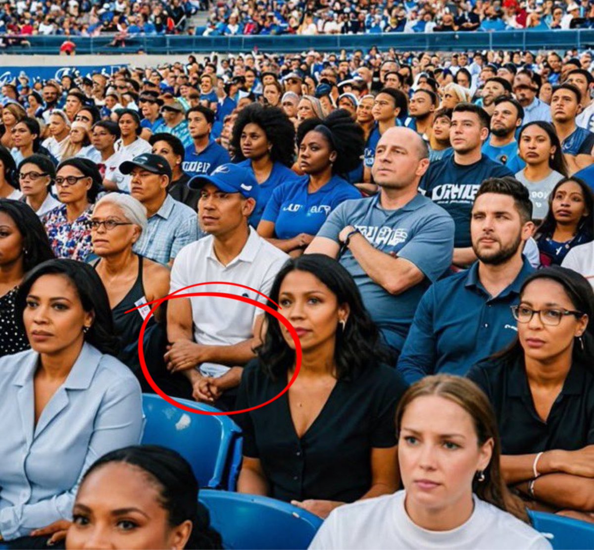 akafaceUS's tweet image. This guy at Kamalas rally has 4 arms... That&apos;s weird