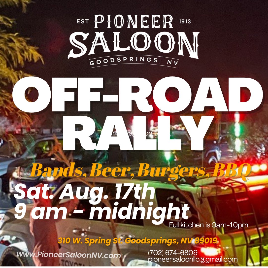 PioneerSaloon13's tweet photo. Attn: Desert Rats. Please share and join us in your off-road vehicle this Saturday to celebrate our Mojave lifestyle. 👍🎼🍔🍕🍻🍸🎉🌵
#4x4 #toyota #canam #polaris #utv #atv #trailmaster #jeep #wrangler #battleborntoyotas #dirtbikes https://t.co/b5sZoIBCEB