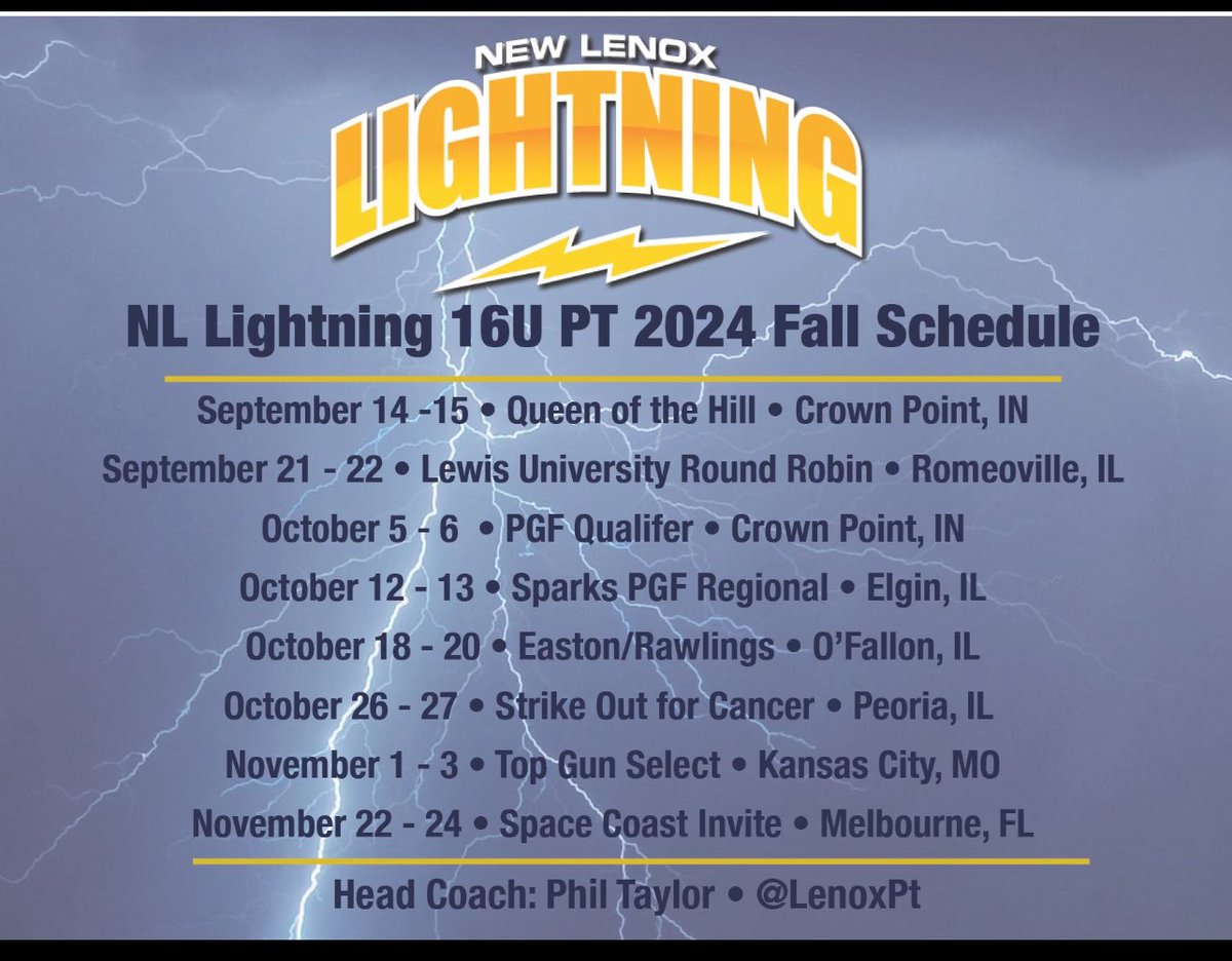 Here we go. Our fall schedule.