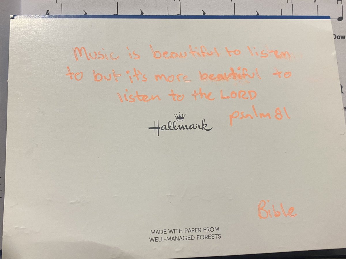 A thank you from one of my clarinet students