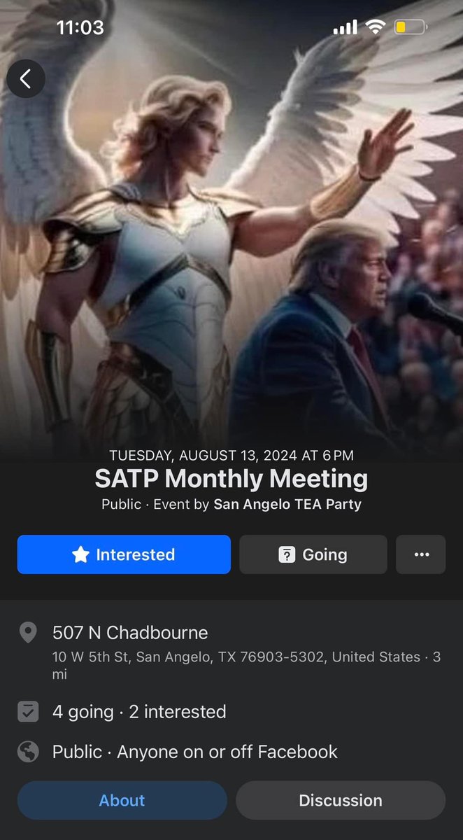 TomGreenDems's tweet photo. Looks like Christian Nationalism's unholy war against religious freedom and democracy has arrived in Tom Green County. Go see the film Bad Faith September 20 at 7 pm at SAPAC https://t.co/UIo17vtaXd