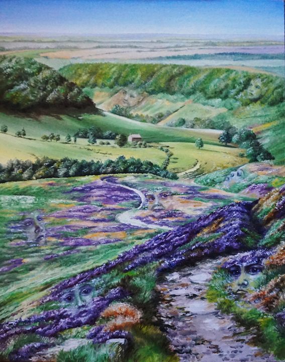 PaintedNames's tweet image. Art of the Day: "Pareidolia in Horcum in Purple 20x16". Buy at: ArtPal.com/jaynefarrer?i=…