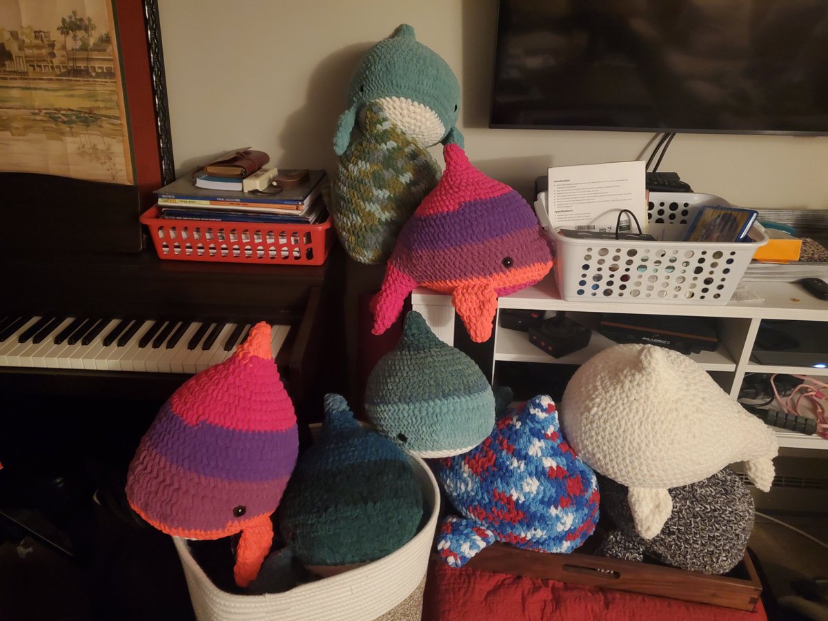 Thinking about opening up an etsy to sell these crochet dolphins or something idk