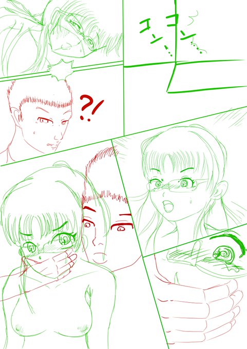 とりあえず分岐までラフ終わり、この後、同意なし展開と眠姦展開に別れて、更に眼鏡のありなしの2パターン、計4パターンになる、うーん、何故描くの遅いのに面倒なことをするのかw
まあ、一度描いた後でアレすれば、ってなるから先に描いとけの精神です 