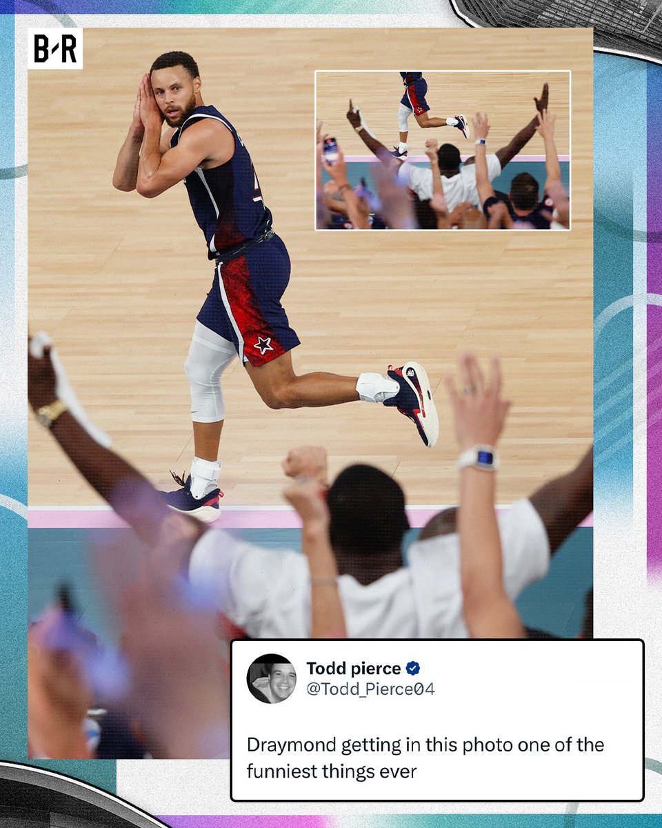 Draymond kept his word and pulled up to the gold medal game 🤣

(h/t <a href="/Todd_Pierce04/">Todd pierce</a>)