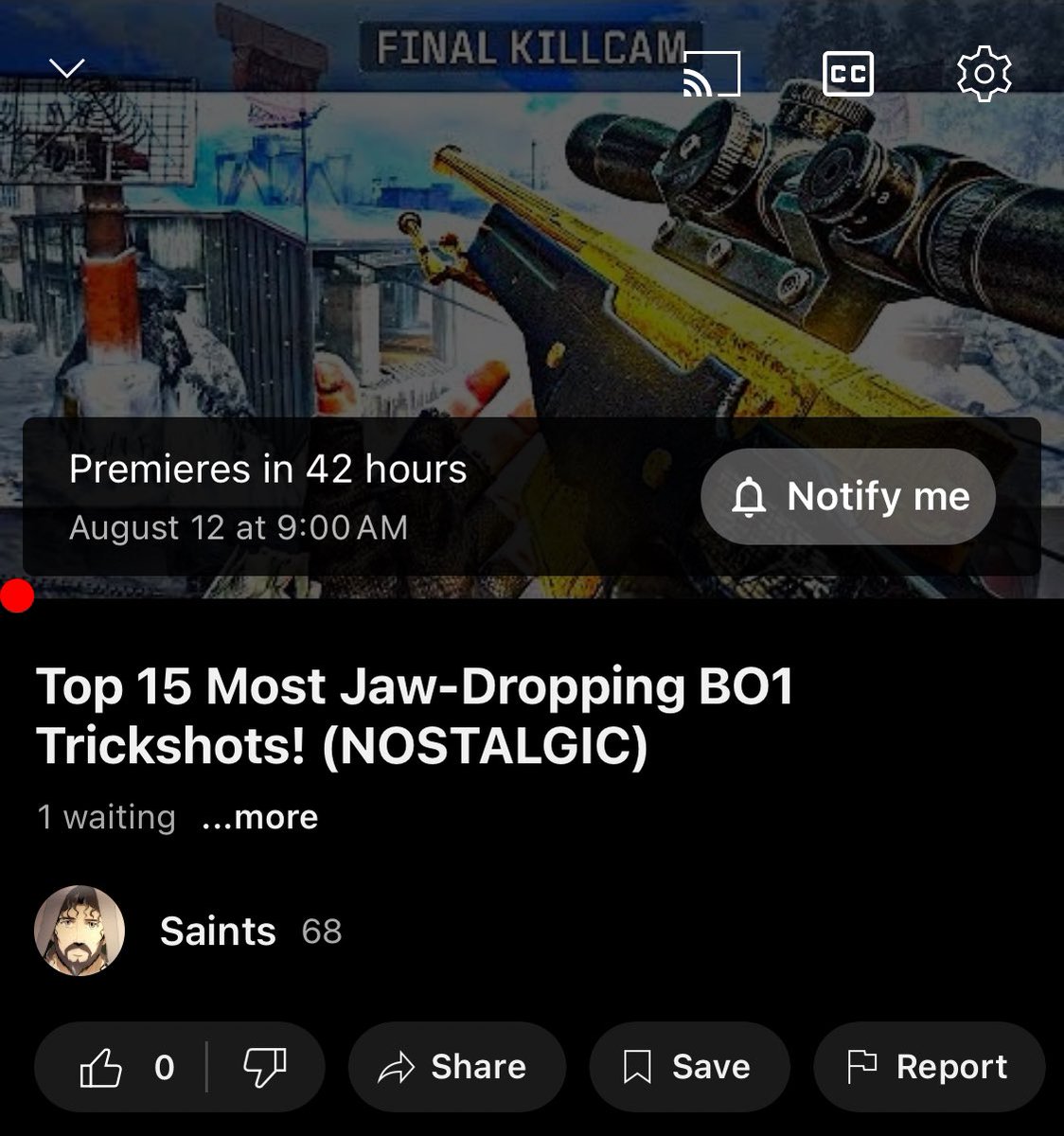 y0saints's tweet image. Another Top 15 of my favorite TRICKSHOTS will be dropping on Monday August 12th, at 9AM on my YT channel! This time we’re going back in time to BO1!

Tune in and drop a like while we wait! ⌚️

⛓️‍💥: youtu.be/PgIgzrOe7jQ?si…

All support is highly and deeply appreciated! 🤍