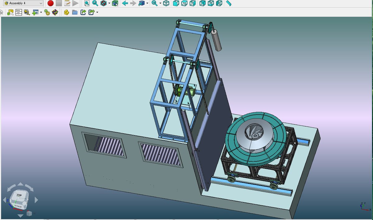 sy_paladin's tweet photo. #FreeCAD #Assembly4
空想メカ。
特殊表面処理装置。🍎🍎
走行台車ターンテーブル装置&ゲート装置&キャビネットをセットしました。
😅空想を、無料で3DCAD化して表現できるFreeCADは
最高にクールです。
🌴隠居生活の楽しみです。🌴 https://t.co/cN1hxdXH4G