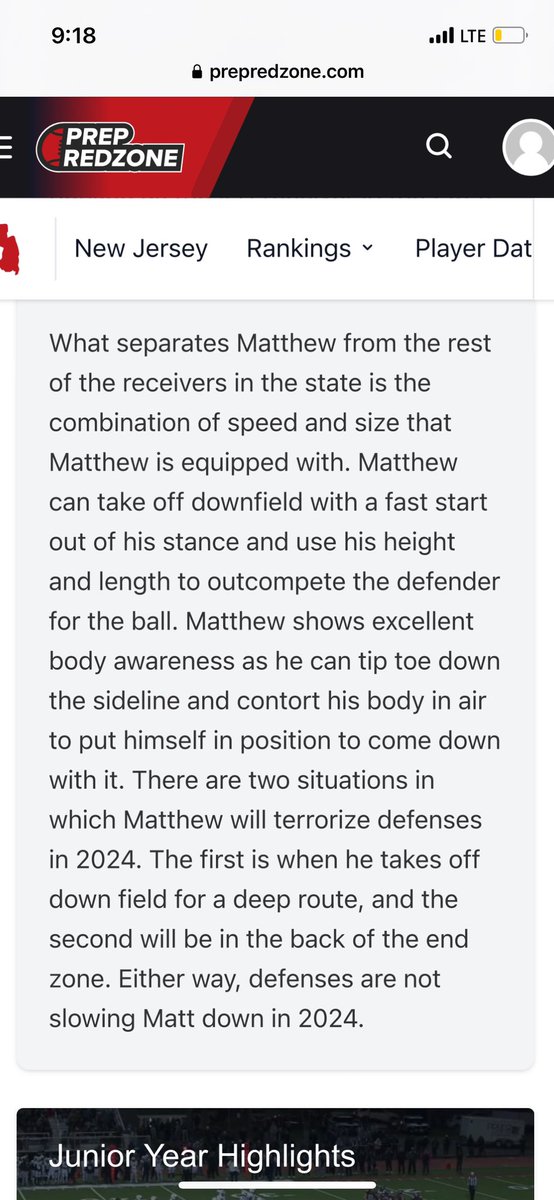 Blessed to be 11th in NJ at my position
<a href="/PrepRedzoneNJ/">Prep Redzone New Jersey</a> 
<a href="/LinersFootball/">PhillipsburgFootball</a>