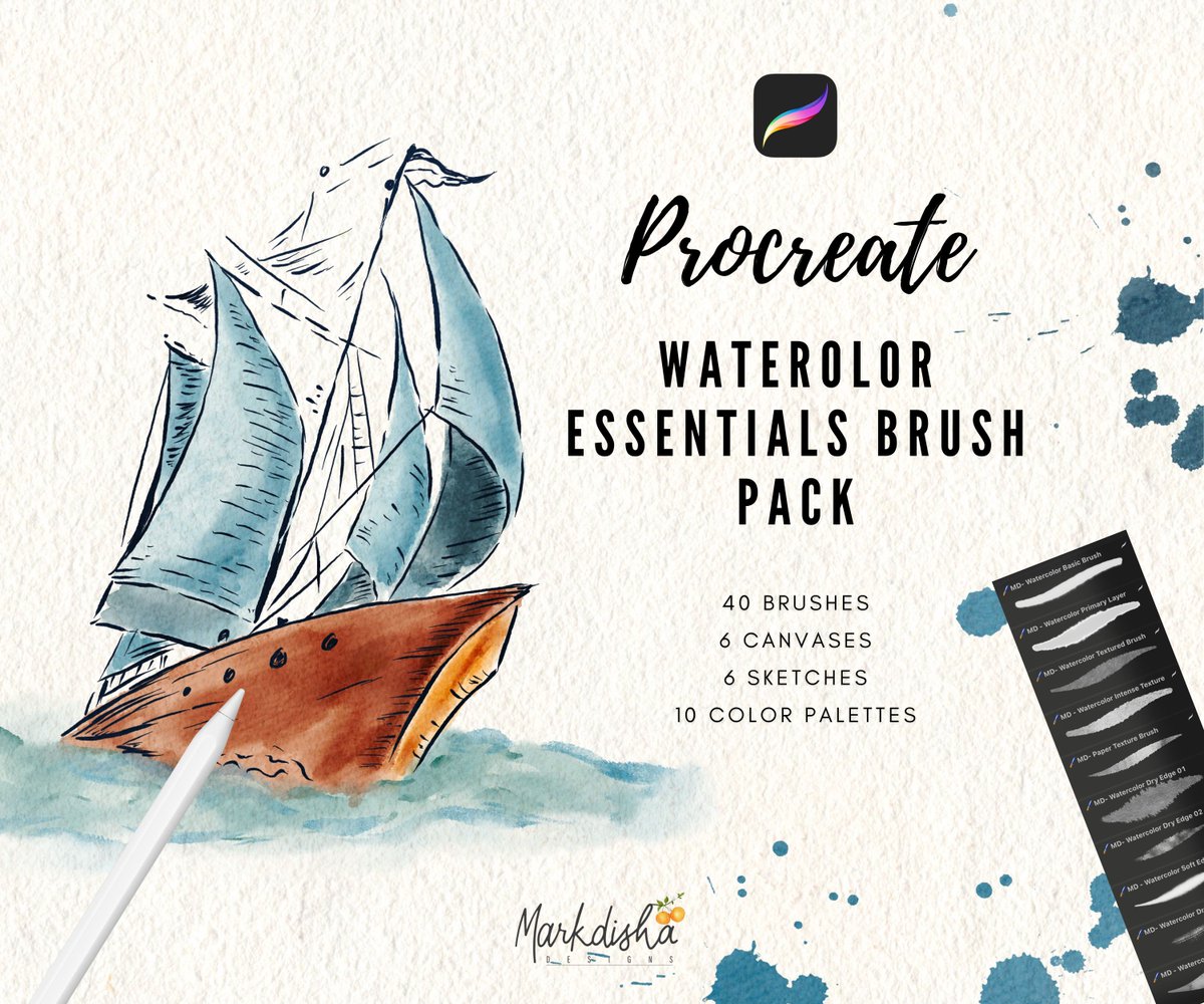 Check out new work on my <a href="/Behance/">Behance</a> profile: "Procreate Watercolor Essential Brush Pack" be.net/gallery/205273… 
#Procreate #procreatebrushes #watercolour