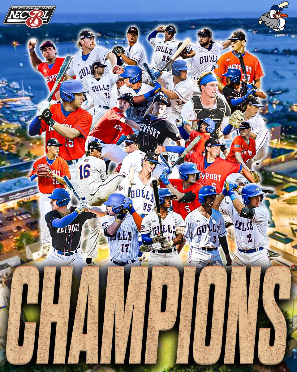 BACK-TO-BACK CHAMPS! The Newport Gulls are your 2024 NECBL Champions!🏆🏆🏆🏆
